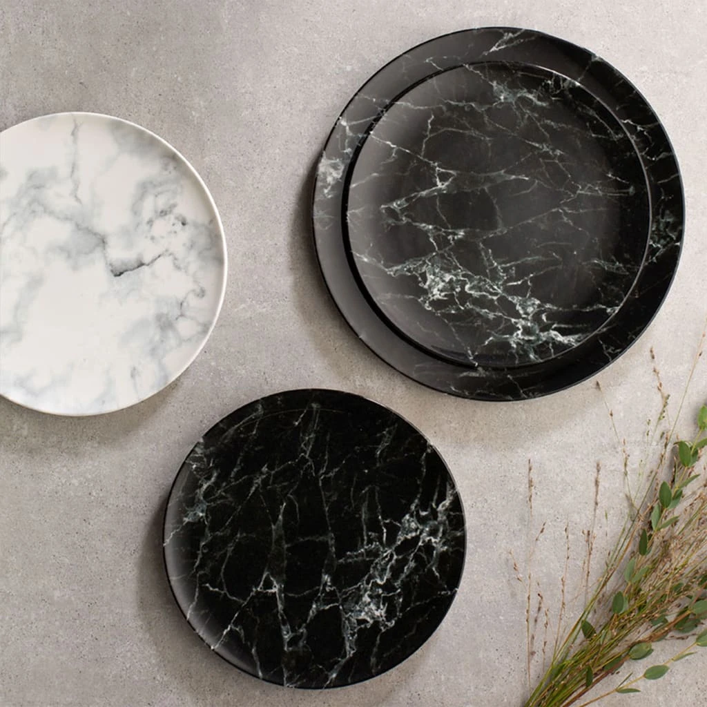 Frühstücksteller Black Marmory In Schwarz – Bild 2