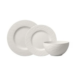 Villeroy & Boch Teller-Set, 12tlg, 4 Personen Manufacture Rock Blanc In Weiß